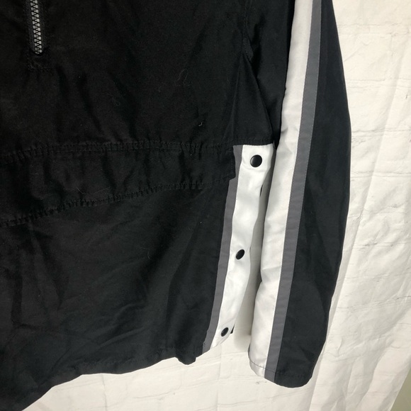 ASOS Mens 1/4 Zip Windbreaker Hooded Pullover Jacket Black XS - Picture 3 of 7